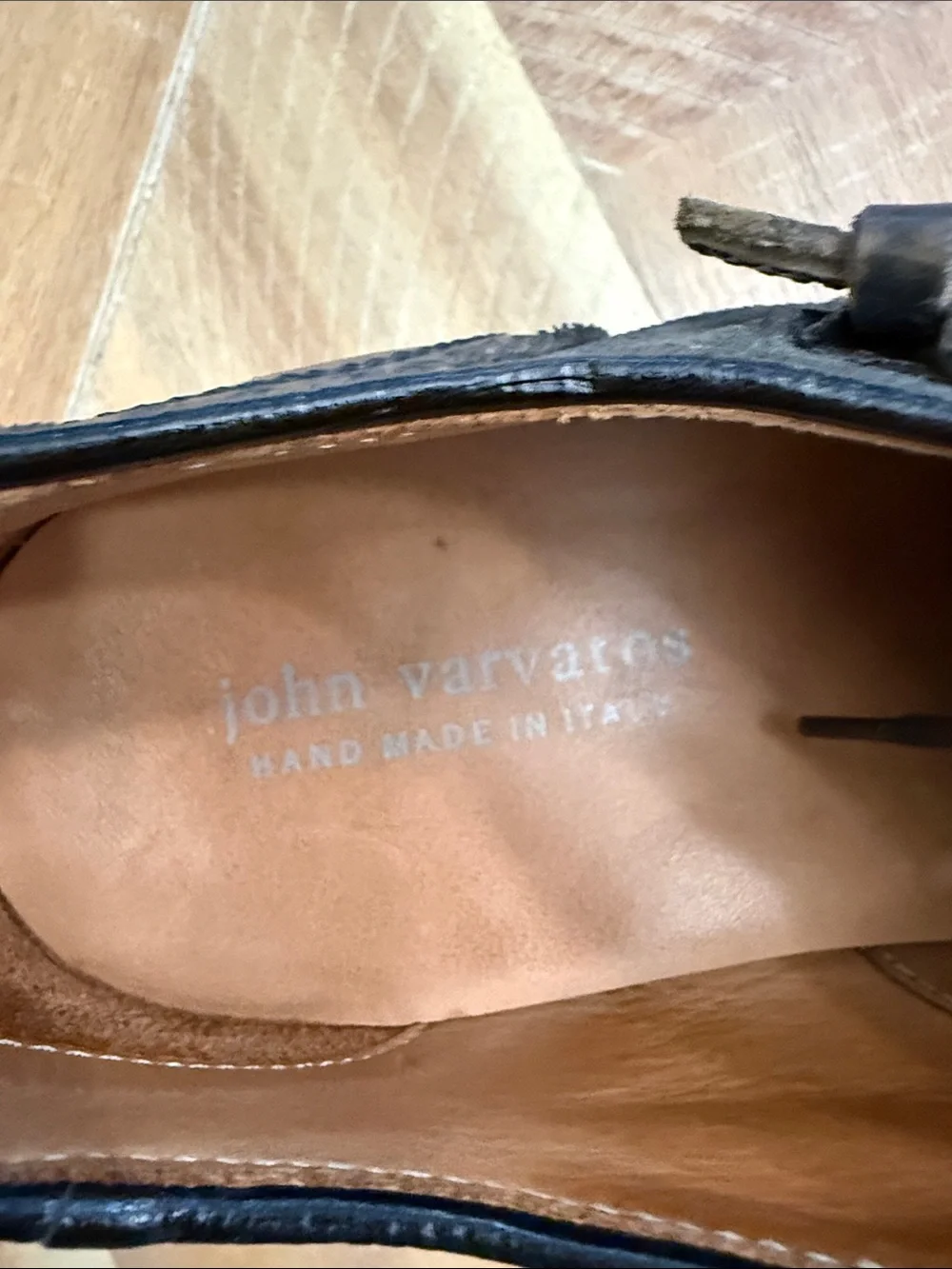 John Varvatos Dark Brown Suede & Leather Brogue Monk Strap Oxfords